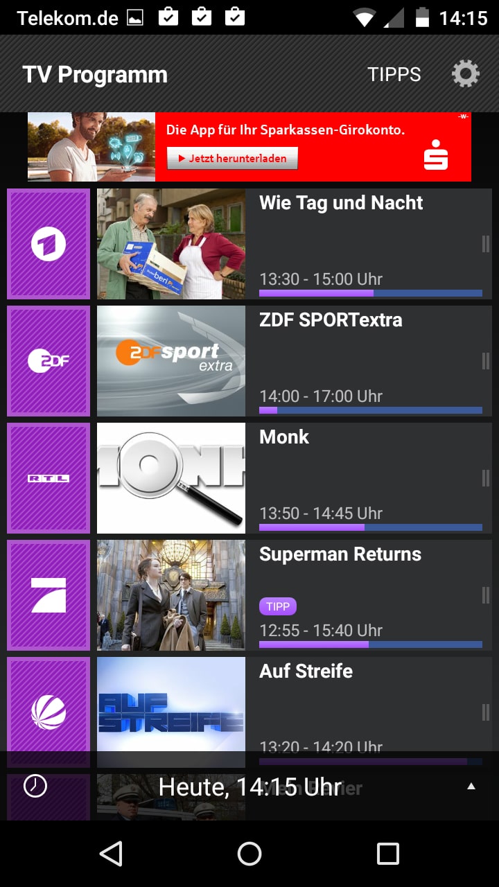 TV-Programm App – Screenshot Android