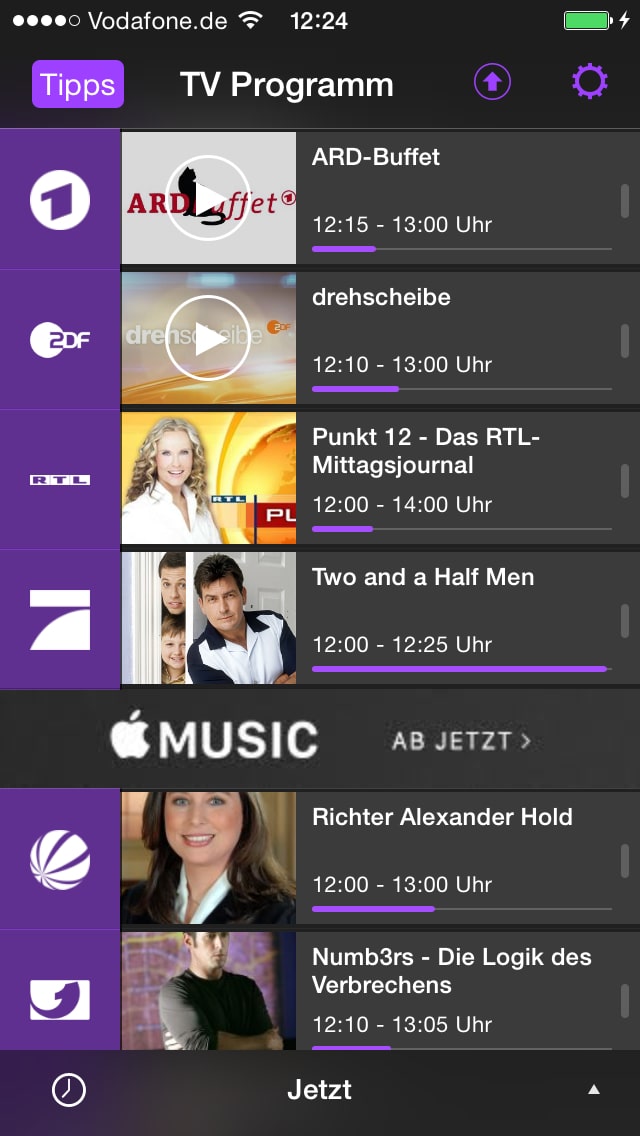 TV-Programm App – Screenshot iPhone