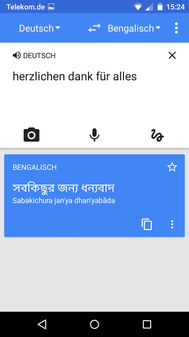 Google Übersetzer – Screenshot Android