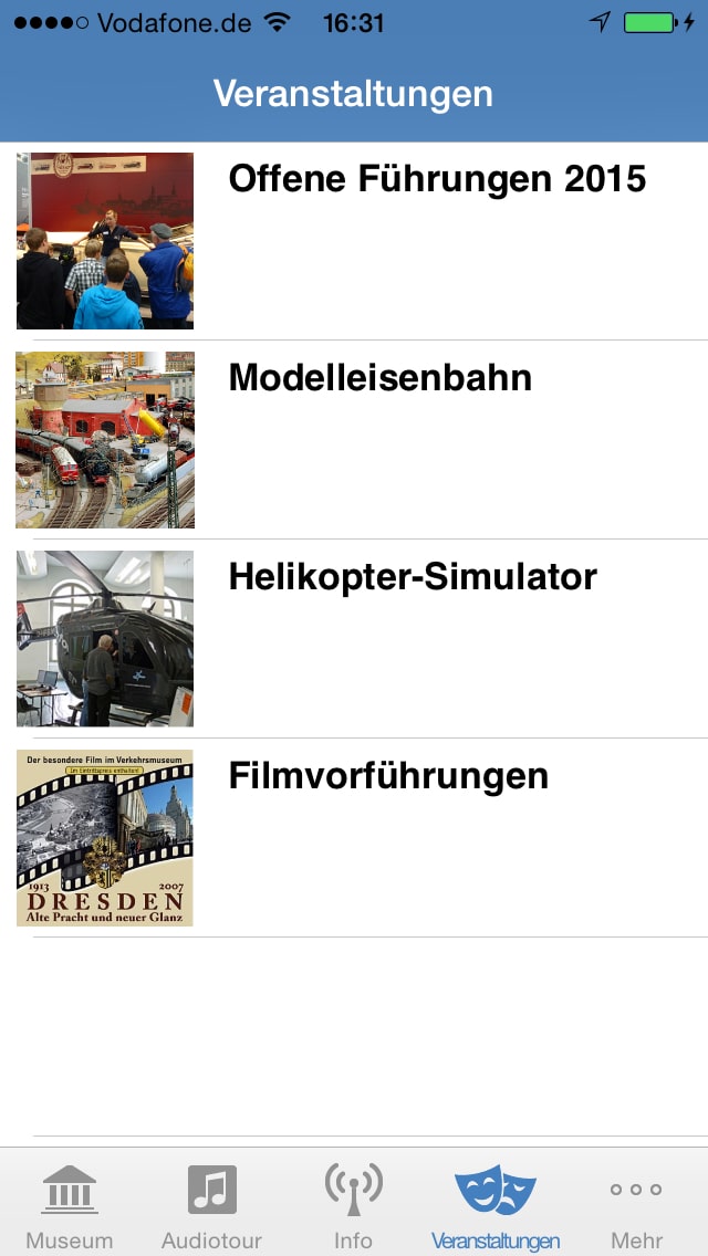 Verkehrsmuseum Dresden – Screenshot iPhone