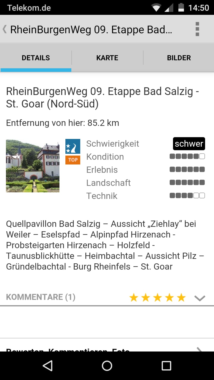 Gastlandschaften Rheinland-Pfalz – Screenshot Android