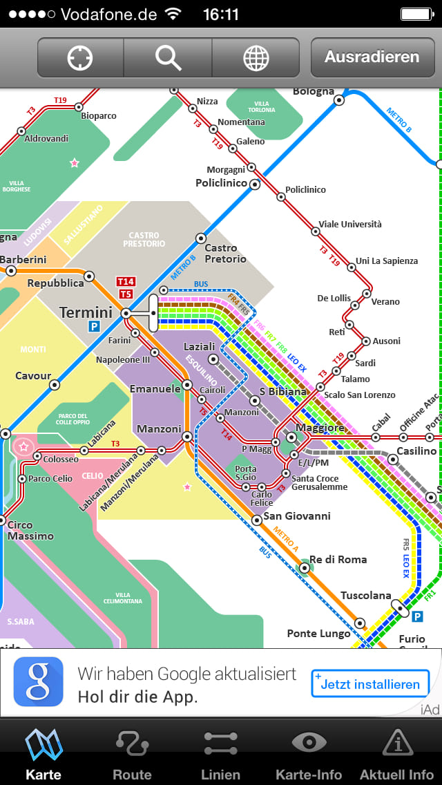 Rome Metro – Screenshot iPhone
