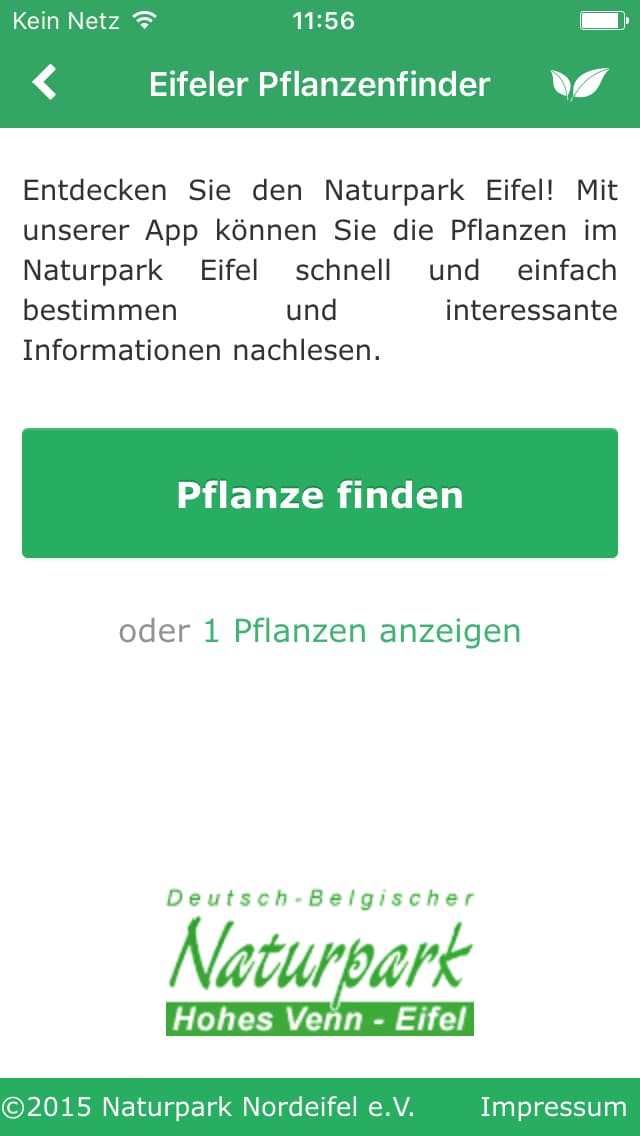 Eifeler Pflanzenfinder – Screenshot iPhone