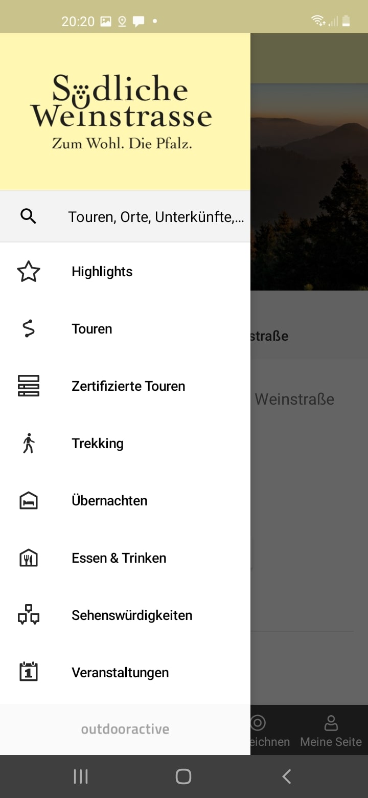 Südliche Weinstraße – Screenshot Android