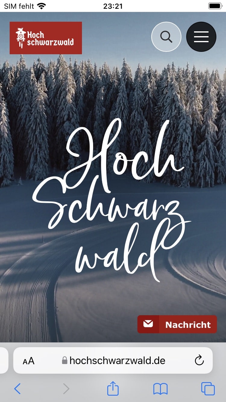 Hochschwarzwald Reiseführer – Screenshot iPhone