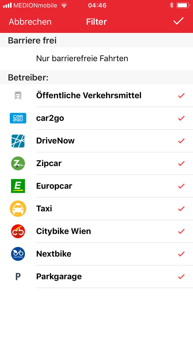 WienMobil – Screenshot iPhone